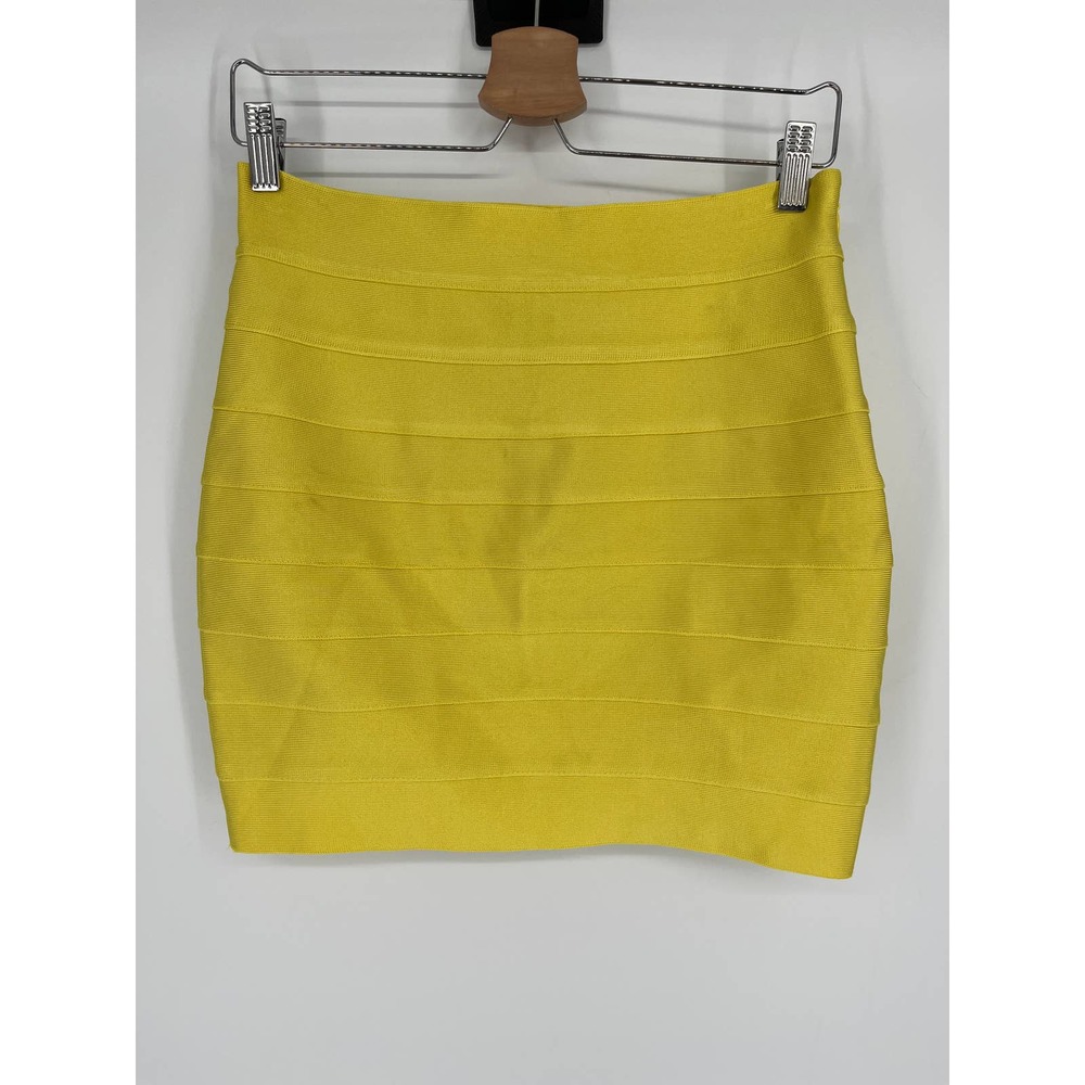 Forever 21 Yellow Bandage Mini Skirt